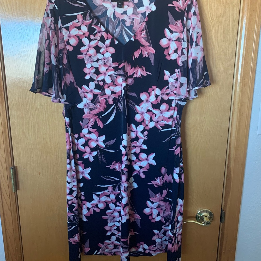 Dressy Casual Navy Blue with Pink Dress